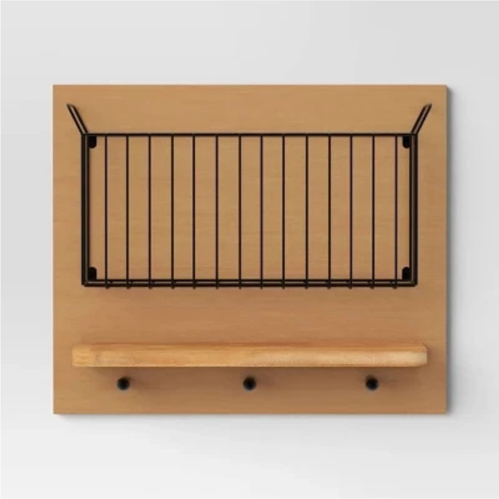 17"x14" Wall Organizer Brown/Black - Threshold - Picture 2 of 7